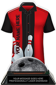 Bowling Shirt Colorix-T Acrylic Trophy- Red