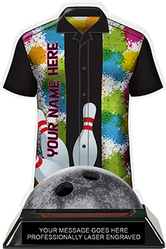 Bowling Shirt Colorix-T Acrylic Trophy- Splatter