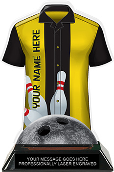 Bowling Shirt Colorix-T Acrylic Trophy- Yellow