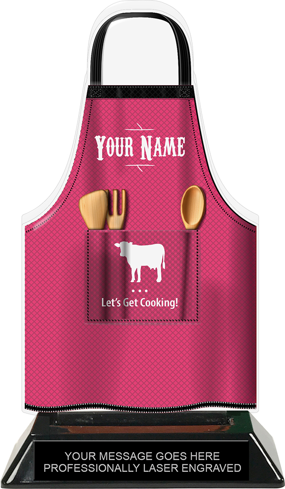 Cooking Apron Colorix-T Acrylic Trophy - Pink