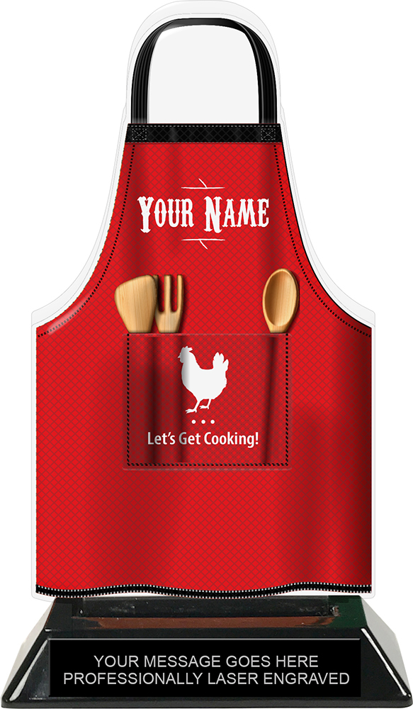 Cooking Apron Colorix-T Acrylic Trophy - Red