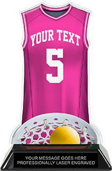 Lacrosse Female Jersey Colorix-T Acrylic Trophy- Pink