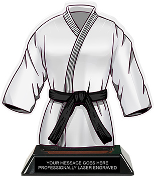 Martial Arts Uniform Colorix-T Acrylic Trophy- Black