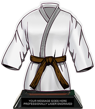 Martial Arts Uniform Colorix-T Acrylic Trophy- Brown