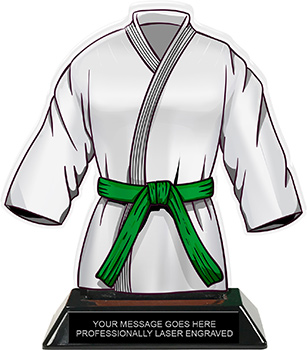 Martial Arts Uniform Colorix-T Acrylic Trophy- Green
