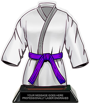 Martial Arts Uniform Colorix-T Acrylic Trophy- Purple