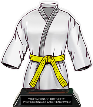 Martial Arts Uniform Colorix-T Acrylic Trophy- Yellow