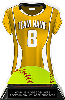 Softball Jersey Colorix-T Acrylic Trophy- Gold