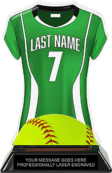Softball Jersey Colorix-T Acrylic Trophy- Green