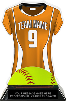 Softball Jersey Colorix-T Acrylic Trophy- Orange