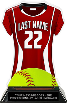 Softball Jersey Colorix-T Acrylic Trophy- Red