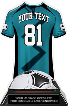 Soccer Jersey Colorix-T Acrylic Trophy- Teal