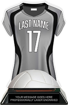 Volleyball Jersey Colorix-T Acrylic Trophy- Gray