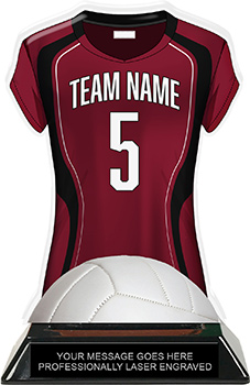 Volleyball Jersey Colorix-T Acrylic Trophy- Maroon