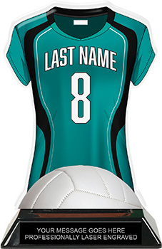 Volleyball Jersey Colorix-T Acrylic Trophy- Teal