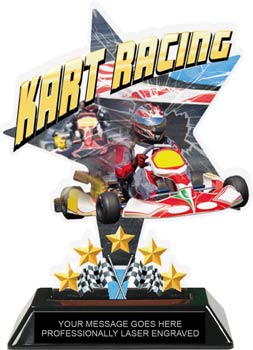 Karting Shattered Star Colorix Acrylic Trophy- 7 inch
