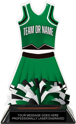 Cheer Uniform Colorix-T Acrylic Trophy - Green