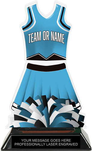 Cheer Uniform Colorix-T Acrylic Trophy - Light Blue