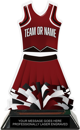 Cheer Uniform Colorix-T Acrylic Trophy - Maroon