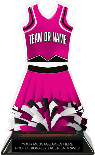Cheer Uniform Colorix-T Acrylic Trophy - Pink