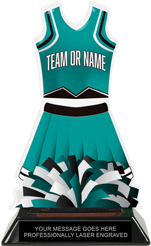 Cheer Uniform Colorix-T Acrylic Trophy - Teal