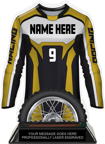 Motocross Jersey Colorix-T Acrylic Trophy - Gold