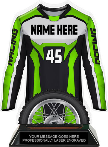 Motocross Jersey Colorix-T Acrylic Trophy - Green