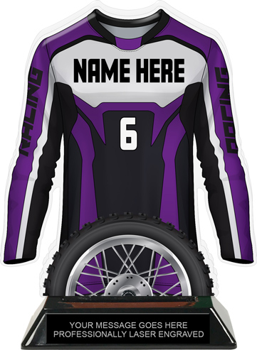 Motocross Jersey Colorix-T Acrylic Trophy - Purple