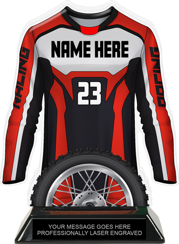 Motocross Jersey Colorix-T Acrylic Trophy - Red