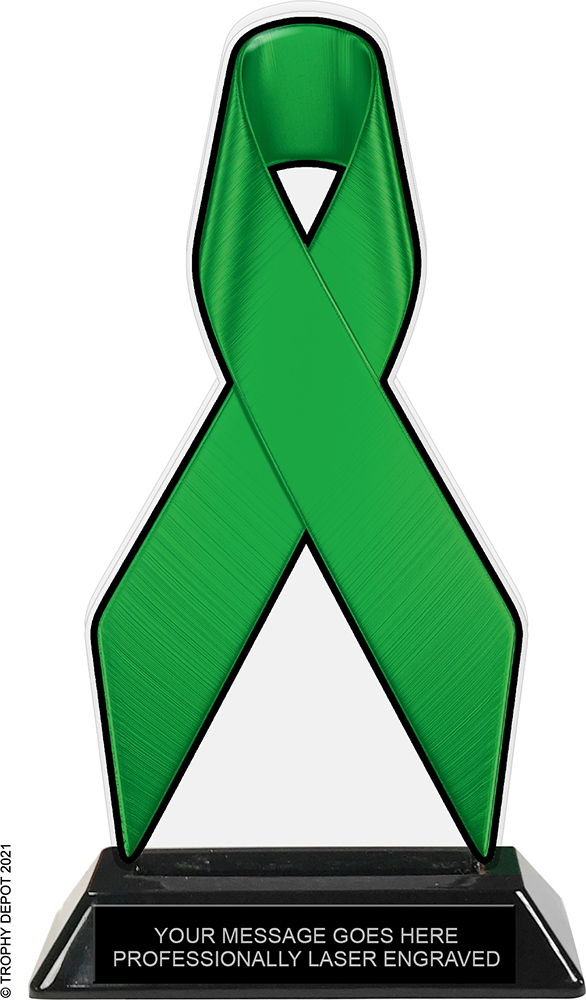 Green Ribbon Colorix-T Acrylic Trophy - 8 inch