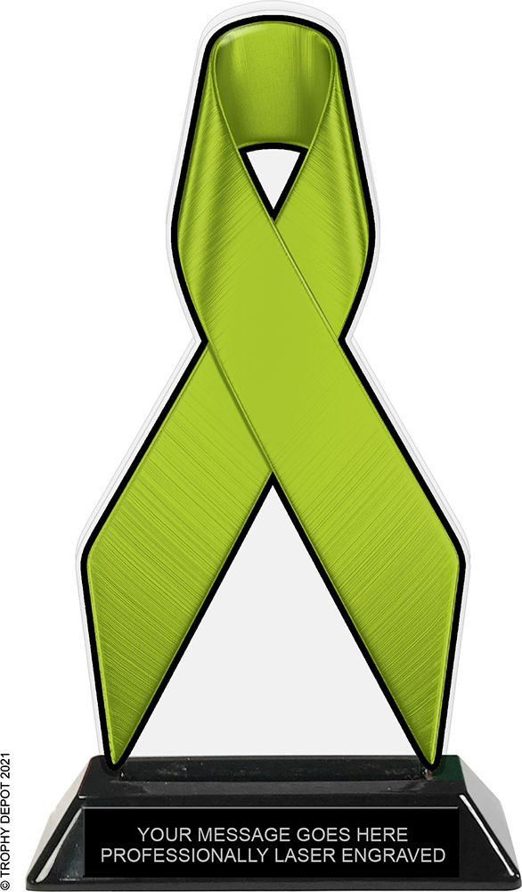 Lime Green Ribbon Colorix-T Acrylic Trophy - 8 inch