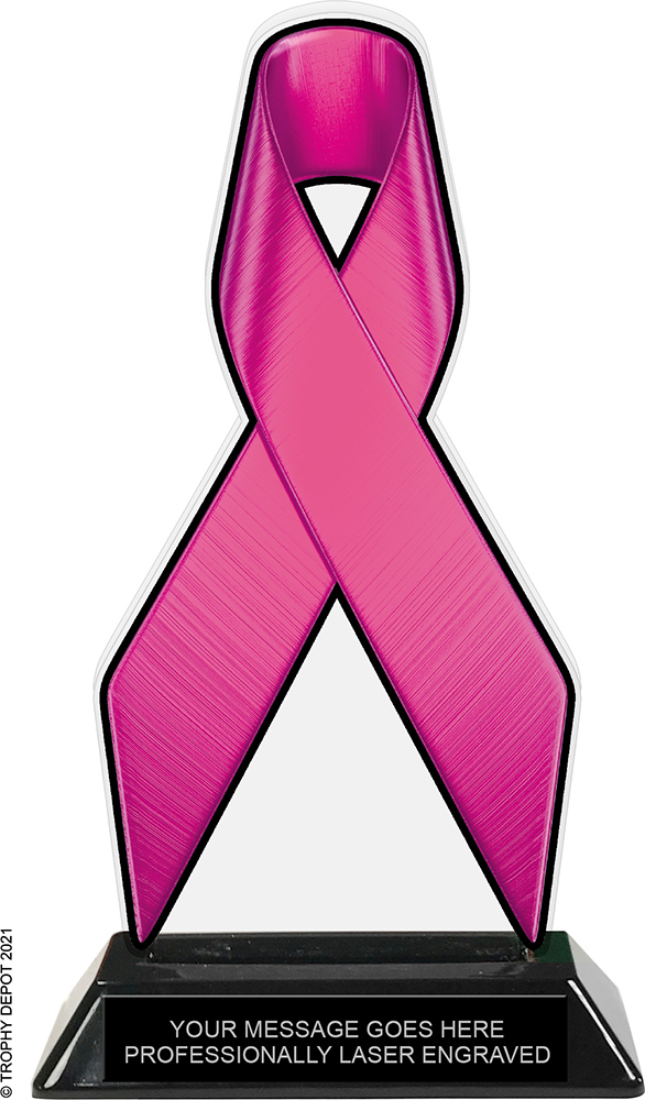 Pink Ribbon Colorix-T Acrylic Trophy - 8 inch