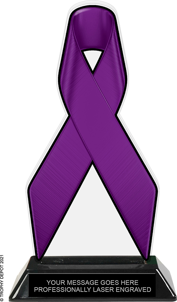 Purple Ribbon Colorix-T Acrylic Trophy - 8 inch