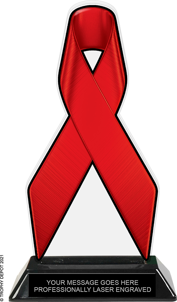 Red Ribbon Colorix-T Acrylic Trophy - 8 inch