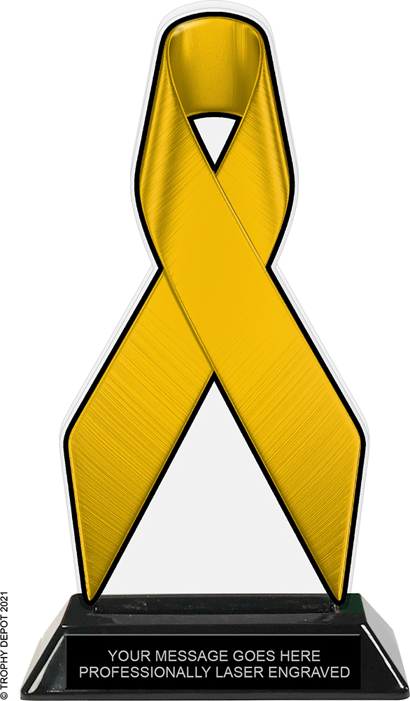 Yellow Ribbon Colorix-T Acrylic Trophy - 8 inch