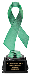 Green Awareness Ribbon Trophy