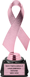 Pink Awareness Ribbon Trophy
