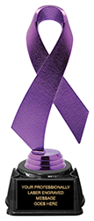Purple Awareness Ribbon Trophy