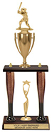 Two Baseball Bat Column Trophy