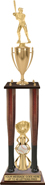 Four Baseball Bat Column Trophy - 40 inch
