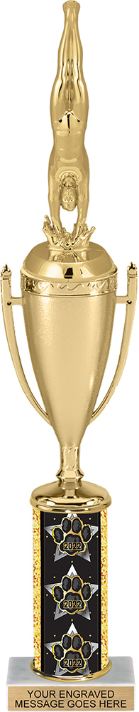 Cup Trophy with 2022 Paw Column - 15 inch