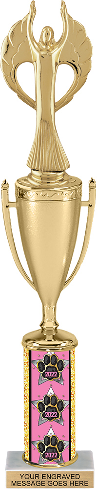 2022 Exclusive Paw Column Cup Trophy - 15 inch