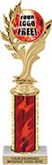 Golden Leaf Custom Insert Trophy w/ Column - 10.5 inch