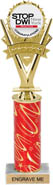 Five-Star Victory Custom Insert Trophy w/ Column - 12 inch