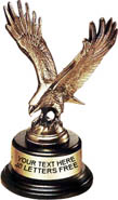 Antique Bronze Eagle on Black Stained Base
