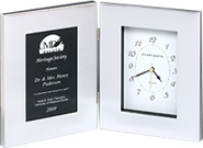Polished Silver Aluminum Clock
