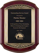 Rosewood Finish Plaque with Bronze Finish Frame