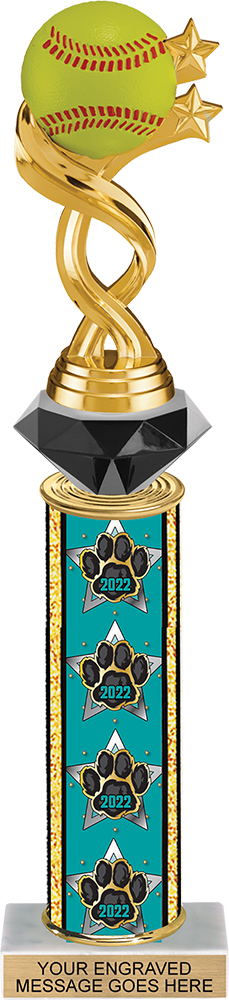 Diamond Riser 2022 Paw Column Trophy - 13 inch