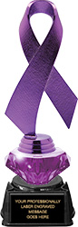 Purple Awareness Ribbon Diamond Riser Trophy