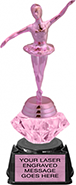 Ballet Pink Metallic Diamond Riser Trophy on Synthetic Regal Base